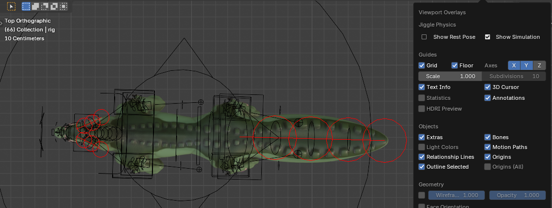 dragon tail radius displayed with overlay