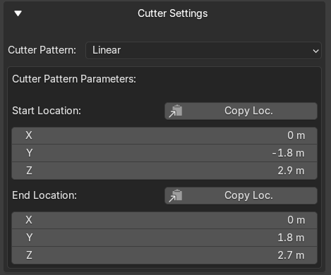 Cutter Pattern Parameters