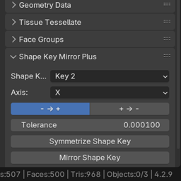 Add-on Shape Key Mirror Plus