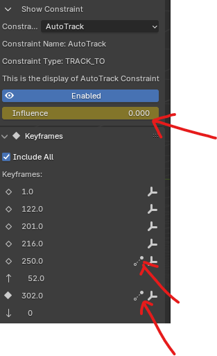 Track Constraint Keyframes Panel