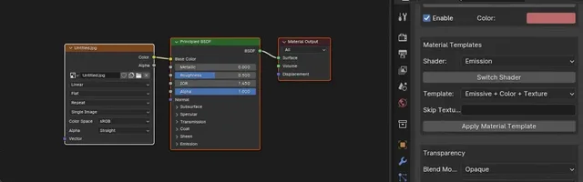 Apply material templates for common scenarios, in all materials on all selected objects