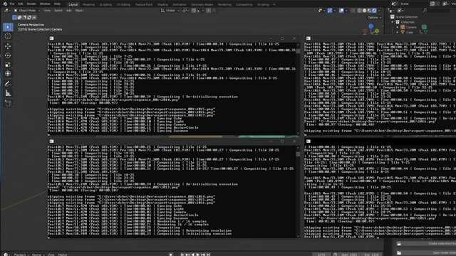 4 Blender Instances rendering in backlground