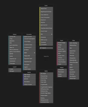 Compositor nodes pie menu