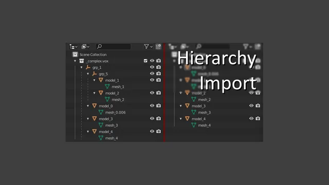 Import MagicaVoxel hierarchy into blender