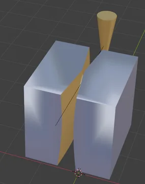 Blank with linear x and a cutter line movement