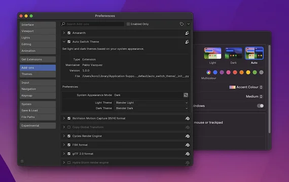 Default Dark mode, on macOS