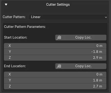Cutter Pattern Parameters