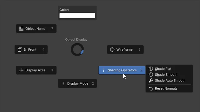 Object Display/Shading (Shift + W)