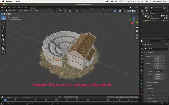 Import your Pyrogenesis actors directly into blender.