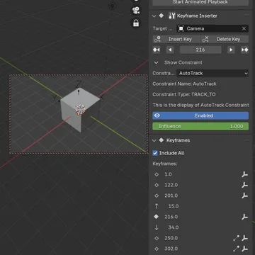 Sample animation of the influence of a constrain track