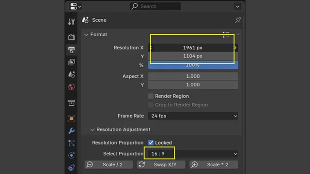 Lock the ratio and change the resolution simultaneously.