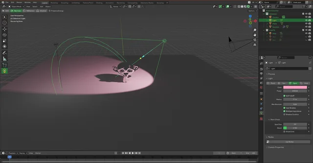 Interactive Light placement according to normals