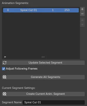 Animation Segment List