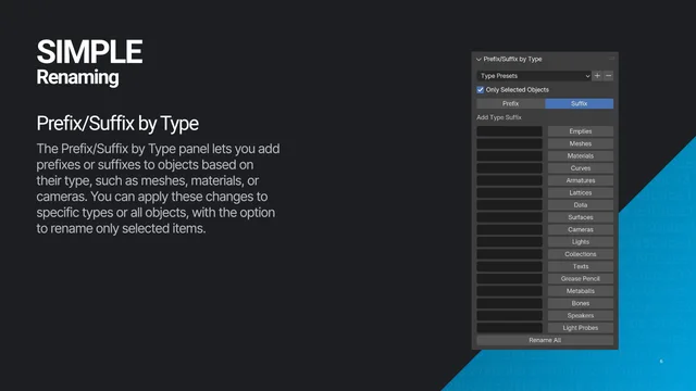 Prefix Suffix Panel