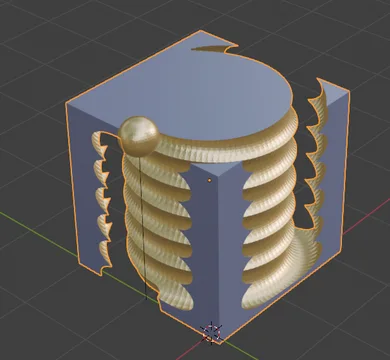 Spiral with linear move and Z blank rotation