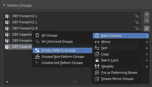 Re-organized Vertex Groups menu with some additional operators