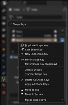 Shape key operators location