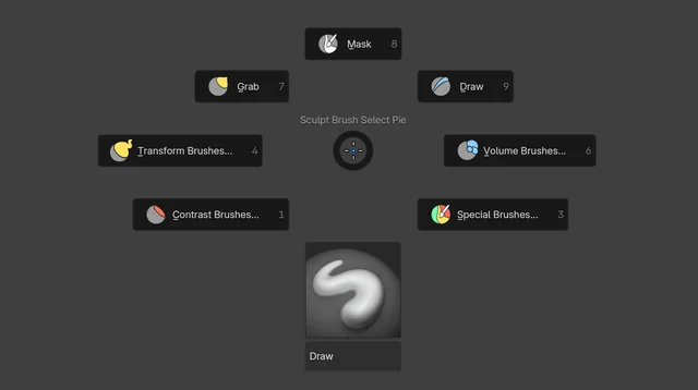 Sculpt Brush Select (W)