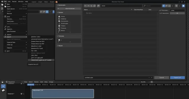 LUT Export GUI