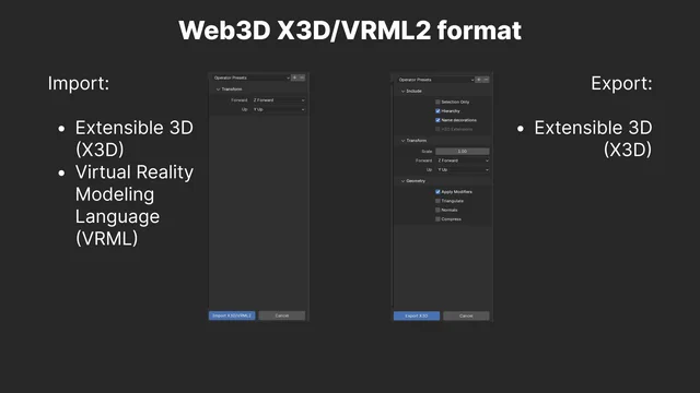 importer/exporter menu overview