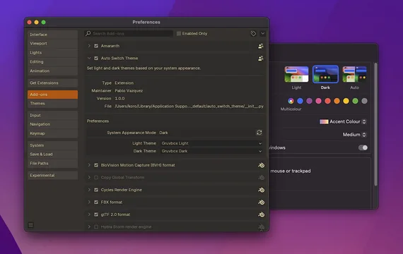 Dark mode set to Gruvbox Dark, on macOS