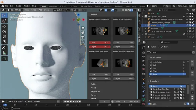 Parametric modeling of body features