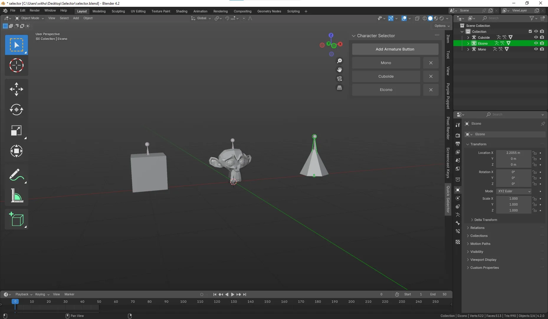 interaction mode selector blender