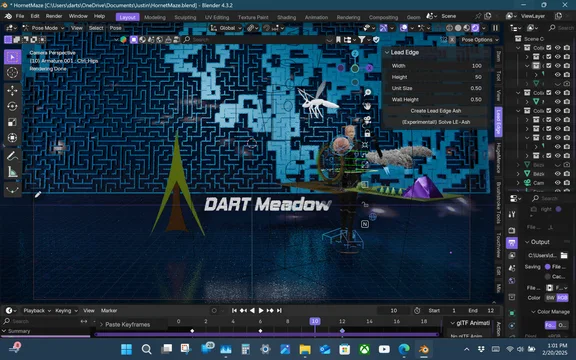 DART Meadow Realtime Blender Animation