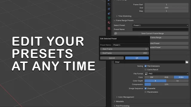 Create, set, and edit your presets at any time