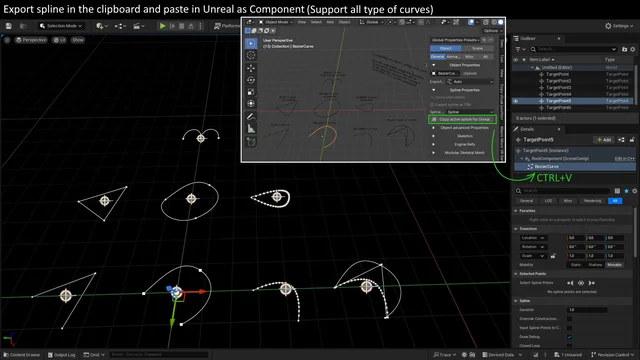 Copy Blender spline in Unreal with CTRL+V