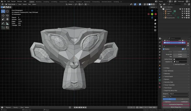 symmetrizes shape key