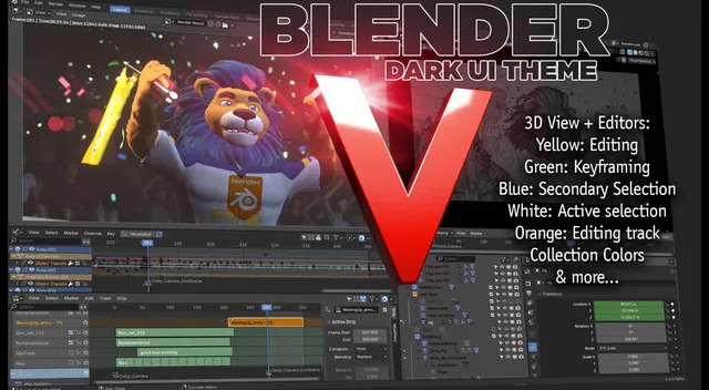 Blender V (quick UI demo colors)