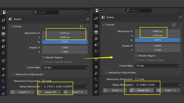 Swap resolution value.