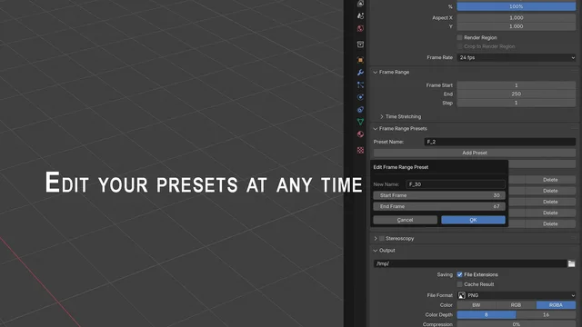 Edit your presets at any time