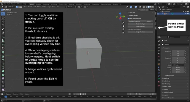 Vertex Overlap shows up under Edit in the N-Panel