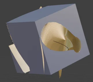 Blank with linear x and a cutter XY Circle Z movement