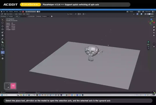 Select the place tool, alt+click on the model to open the selection axis, and the selected axis is the upward axis