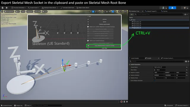 Socket support with Skeletal Mesh