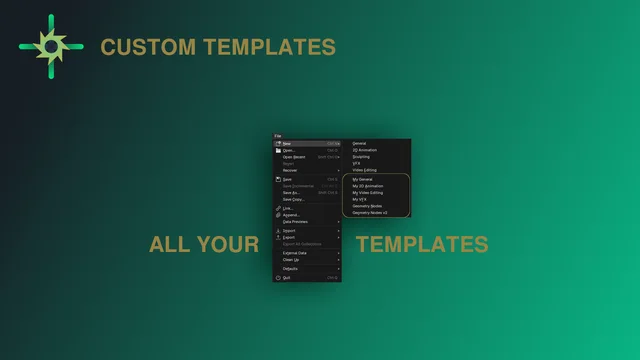 All your templates to start from, in the File > New menu